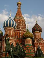 Russia, Moscow, Red Square, St Basil's Cathedral domes