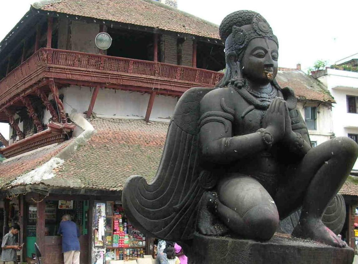 Nepal, Kathmandu, Durbar Square statue