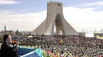 Iran, Tehran, Ayatollah speech at Azadi Monument